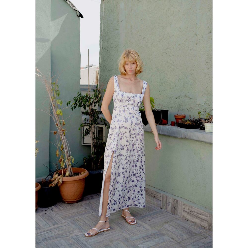 OhSevenDays Maternity Caroline Dress Size Large Maxi‎ With Slit - Picture 10 of 12